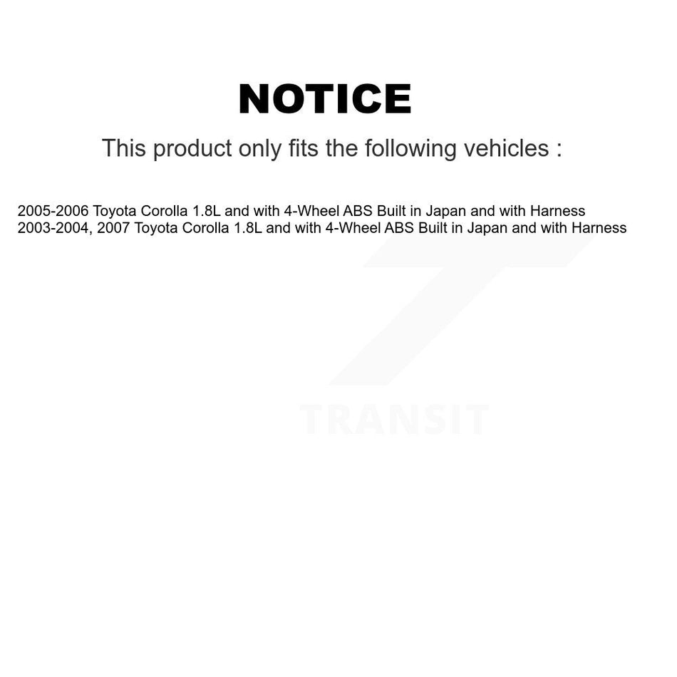 Front Wheel Bearing And ABS Sensor Kit For Toyota Corolla Built in Japan with Harness K7S-102693