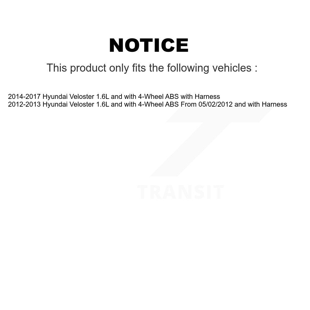 Front Wheel Bearing And ABS Sensor Kit For Hyundai Veloster 1.6L with 4-Wheel K7S-102727