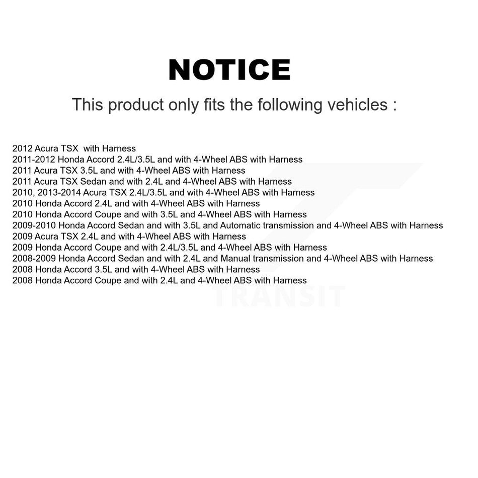 Front Wheel Bearing And ABS Sensor Kit For Honda Accord Acura TSX with Harness K7S-102734