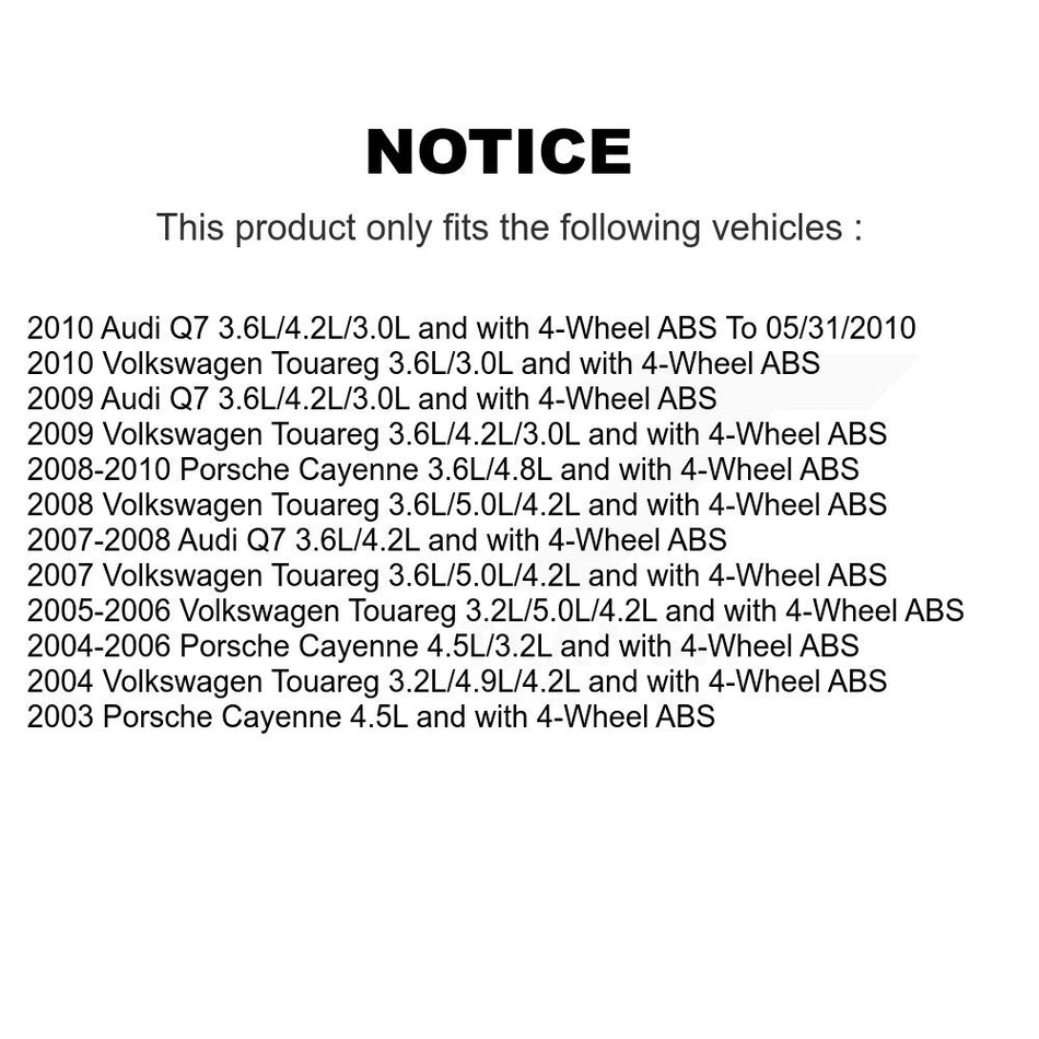 Front Rear Wheel Bearing Sensor Kit (8Pc) For Porsche Cayenne Volkswagen Touareg Audi Q7 K7S-102784