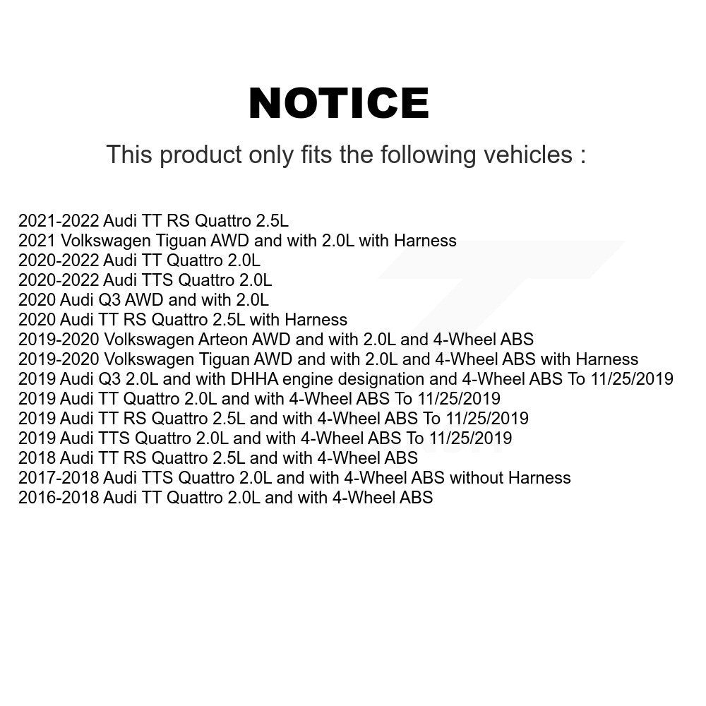 Front Rear Wheel Hub Bearing Sensor Kit (8Pc) For Volkswagen Tiguan Audi Q3 Arteon TT RS K7S-102802