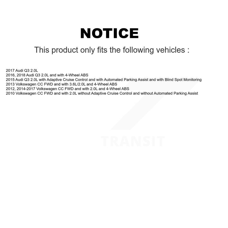 Front Rear Wheel Hub Bearing And ABS Sensor Kit (8Pc) For Audi Q3 Volkswagen CC K7S-102854