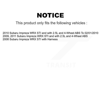 Front Rear Wheel Hub Bearing And ABS Sensor Kit (8Pc) For Subaru Impreza K7S-102882