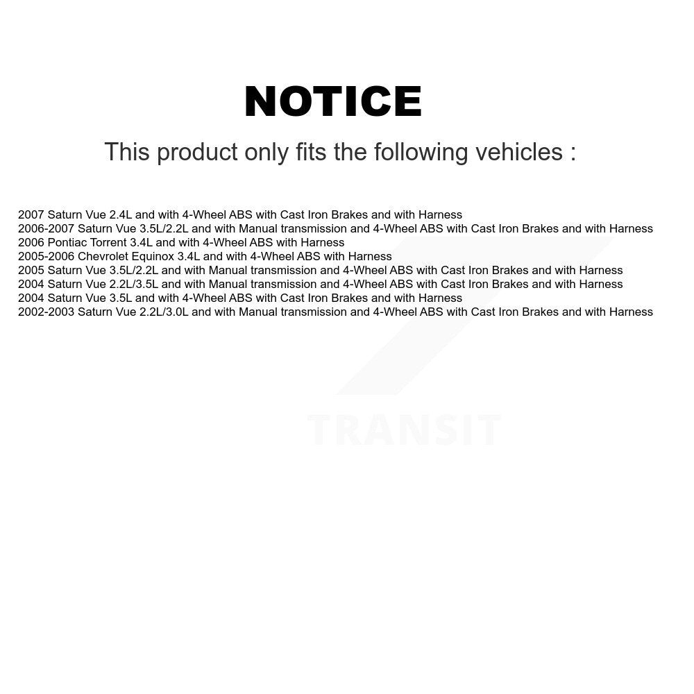 Front Rear Wheel Hub Bearing & Extra Sensor Kit For Saturn Vue Chevrolet Equinox Pontiac K7S-102964