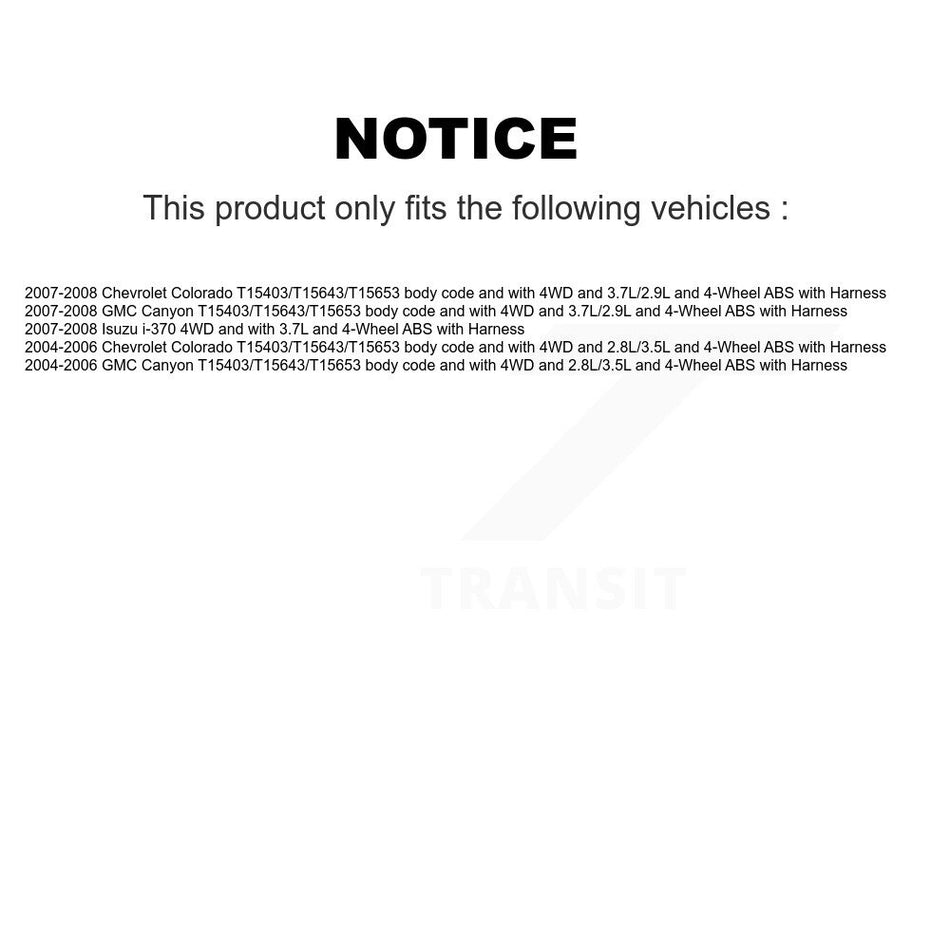 Front Wheel Hub Bearing & Extra Sensor Kit For Chevrolet Colorado GMC Canyon Isuzu i-370 K7S-102990