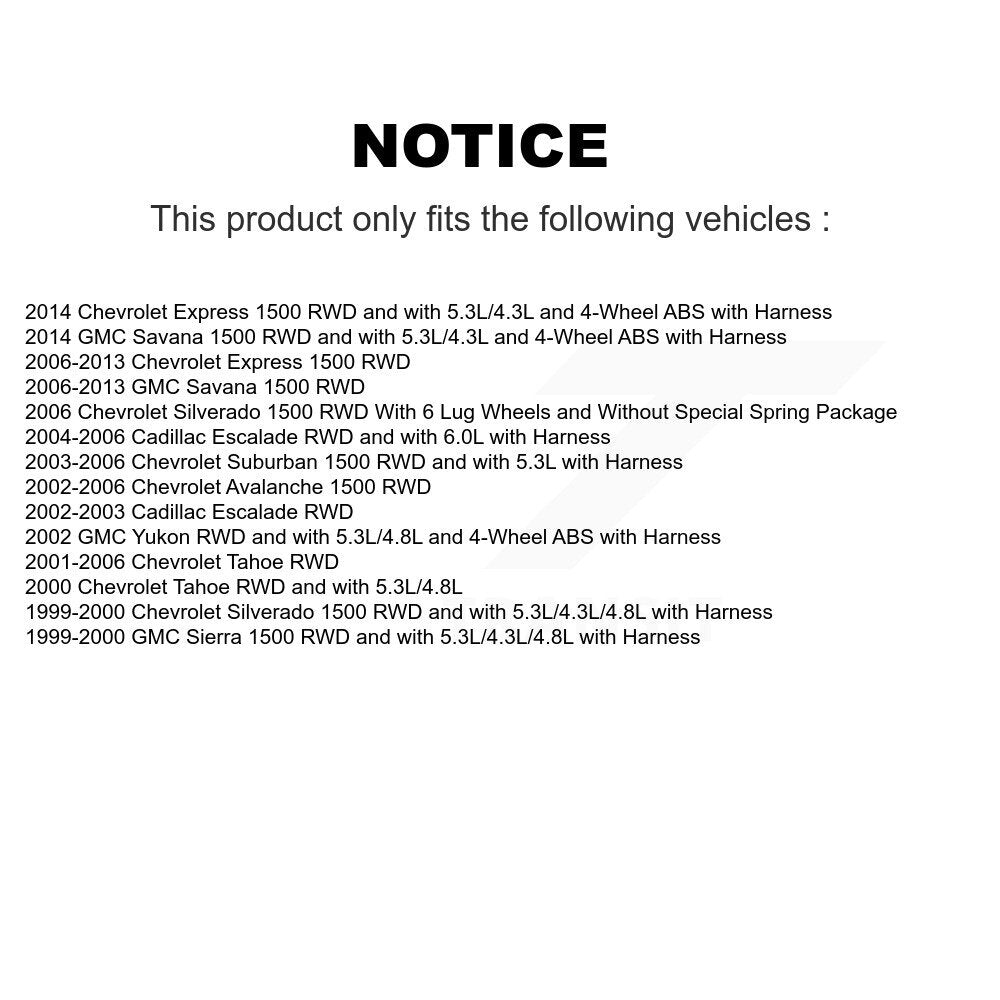 Front Wheel Hub Bearing Extra Sensor Kit For Chevrolet Silverado 1500 GMC Avalanche Tahoe K7S-103005
