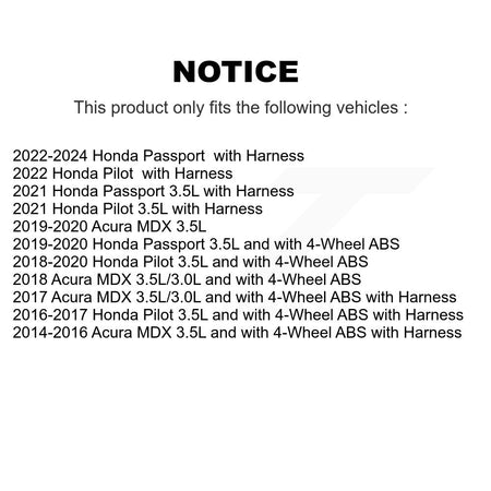 Front Wheel Bearing And ABS Sensor Kit For Honda Pilot Acura MDX Passport K7S-103083