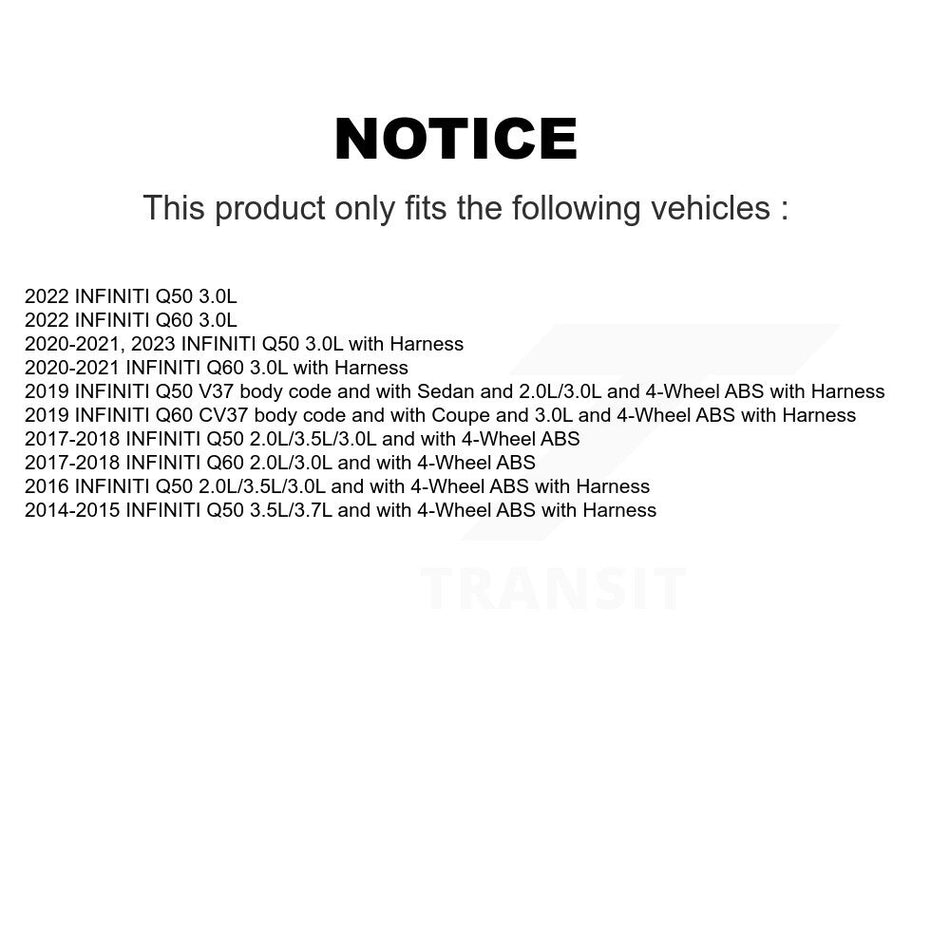 Rear Wheel Hub Bearing And ABS Sensor Kit For INFINITI Q50 Q60 K7S-103093