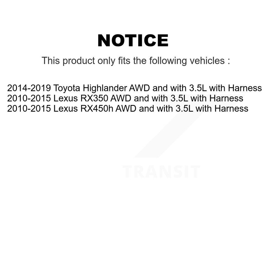Rear Wheel Hub Bearing Sensor Kit For Toyota Highlander Lexus RX350 RX450h AWD with 3.5L K7S-103094