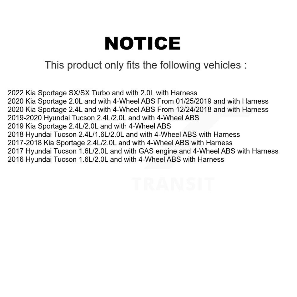 Front Wheel Hub Bearing And ABS Sensor Kit For Hyundai Tucson Kia Sportage K7S-103122