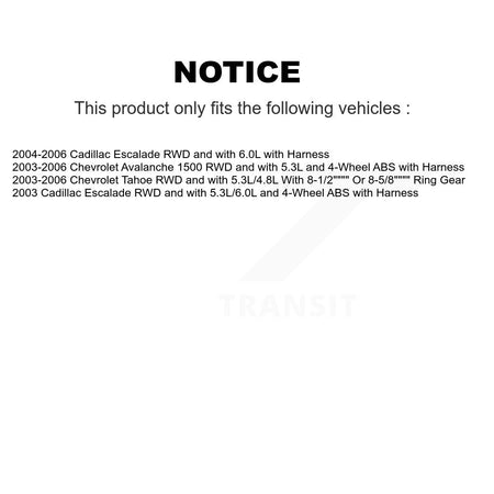 Front Rear Wheel Bearing Extra ABS Sensor Kit For Chevrolet Avalanche 1500 Tahoe Cadillac K7S-103158