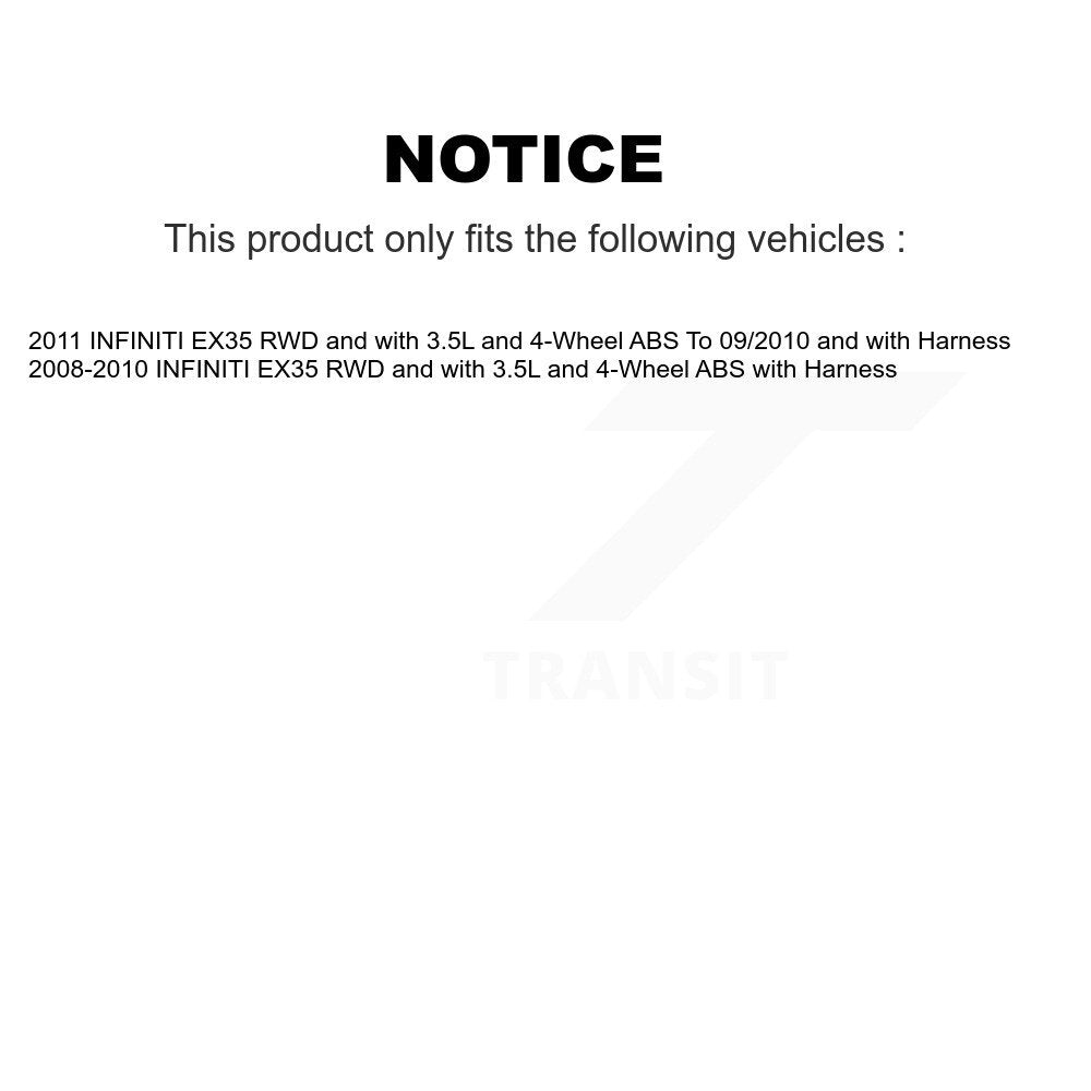 Front Wheel Hub Bearing And ABS Sensor Kit For INFINITI EX35 RWD with 3.5L 4-Wheel K7S-103188