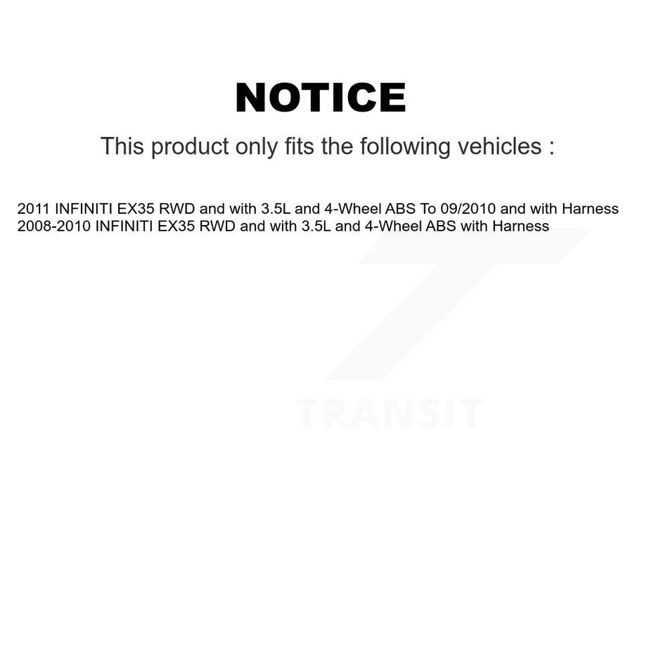 Front Wheel Hub Bearing And ABS Sensor Kit For INFINITI EX35 RWD with 3.5L 4-Wheel K7S-103188