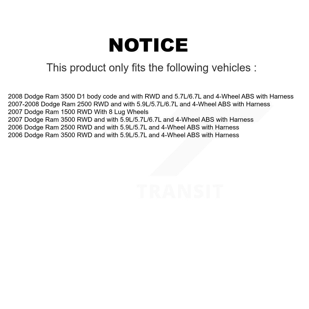 Front Wheel Hub Bearing And ABS Sensor Kit For Dodge Ram 3500 2500 1500 K7S-103203