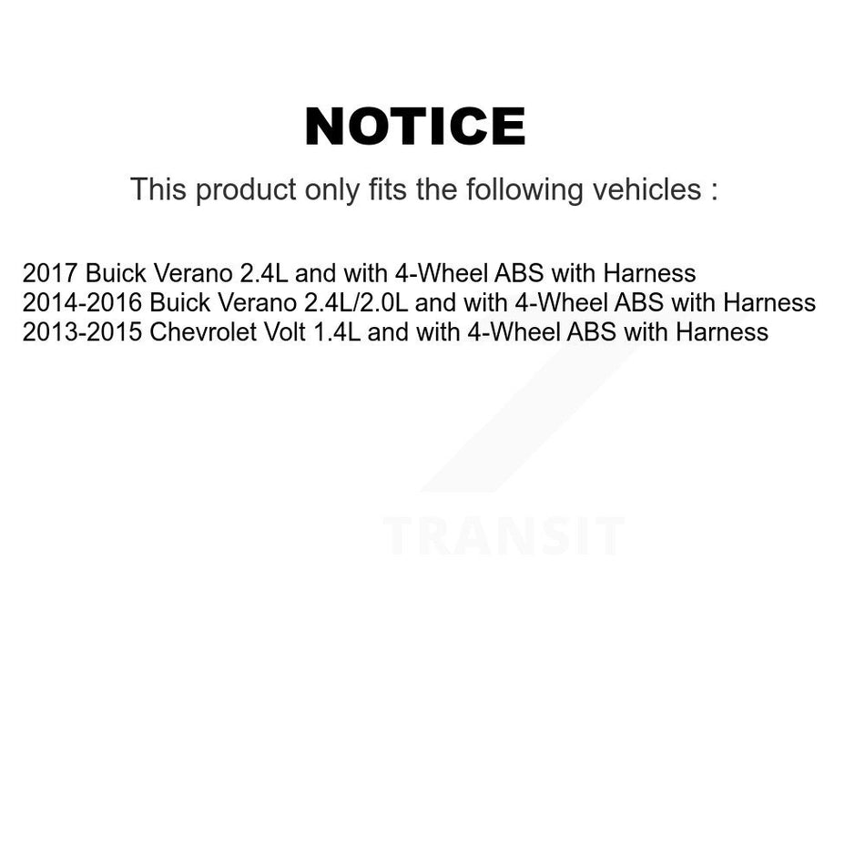 Front Rear Wheel Hub Bearing ABS Sensor Kit For Buick Verano Chevrolet Volt with Harness K7S-103258