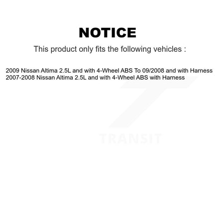 Front Rear Wheel Hub Bearing And ABS Sensor Kit For Nissan Altima 2.5L with 4-Wheel K7S-103281