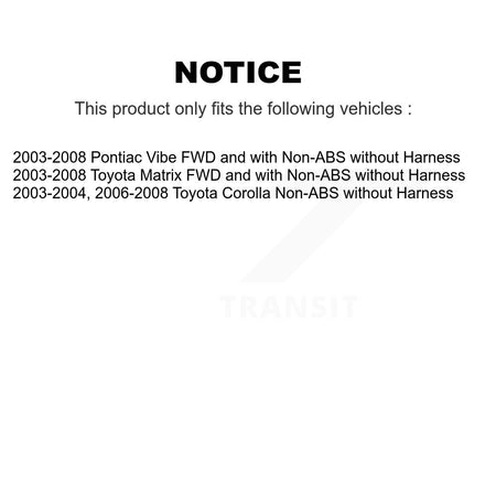 Rear Wheel Hub Bearing Sensor Kit For Toyota Corolla Matrix Pontiac Vibe without Harness K7S-103304