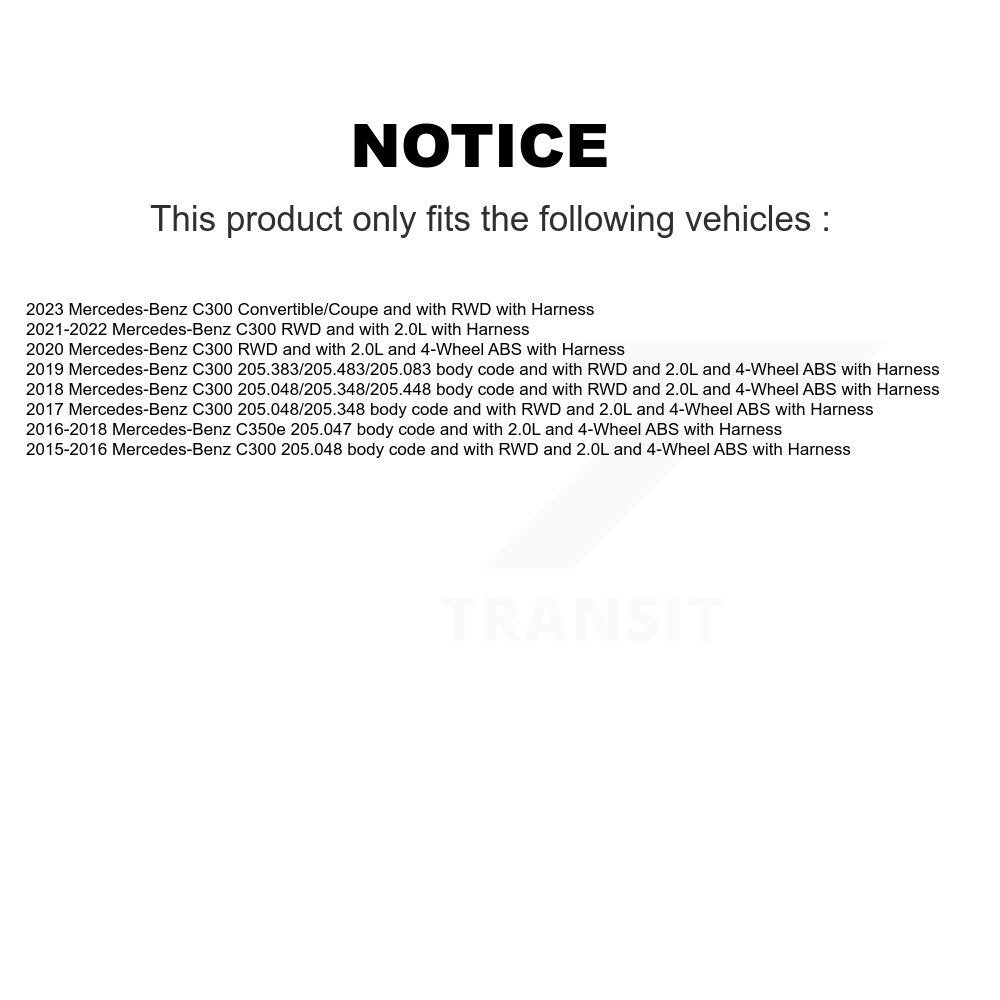 Front Wheel Hub Bearing And ABS Sensor Kit For Mercedes-Benz C300 C350e with Harness K7S-103449