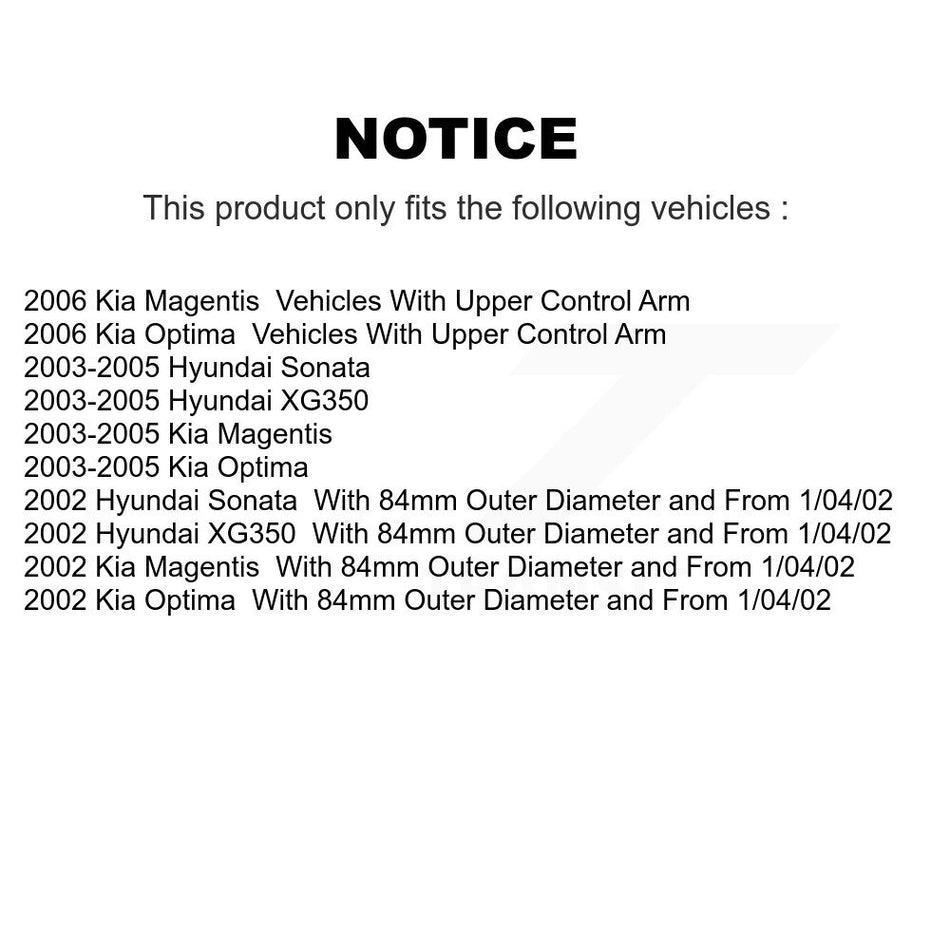Front Wheel Bearing And Tie Rod End Kit For Hyundai Sonata Kia Optima XG350 Magentis K7T-100081