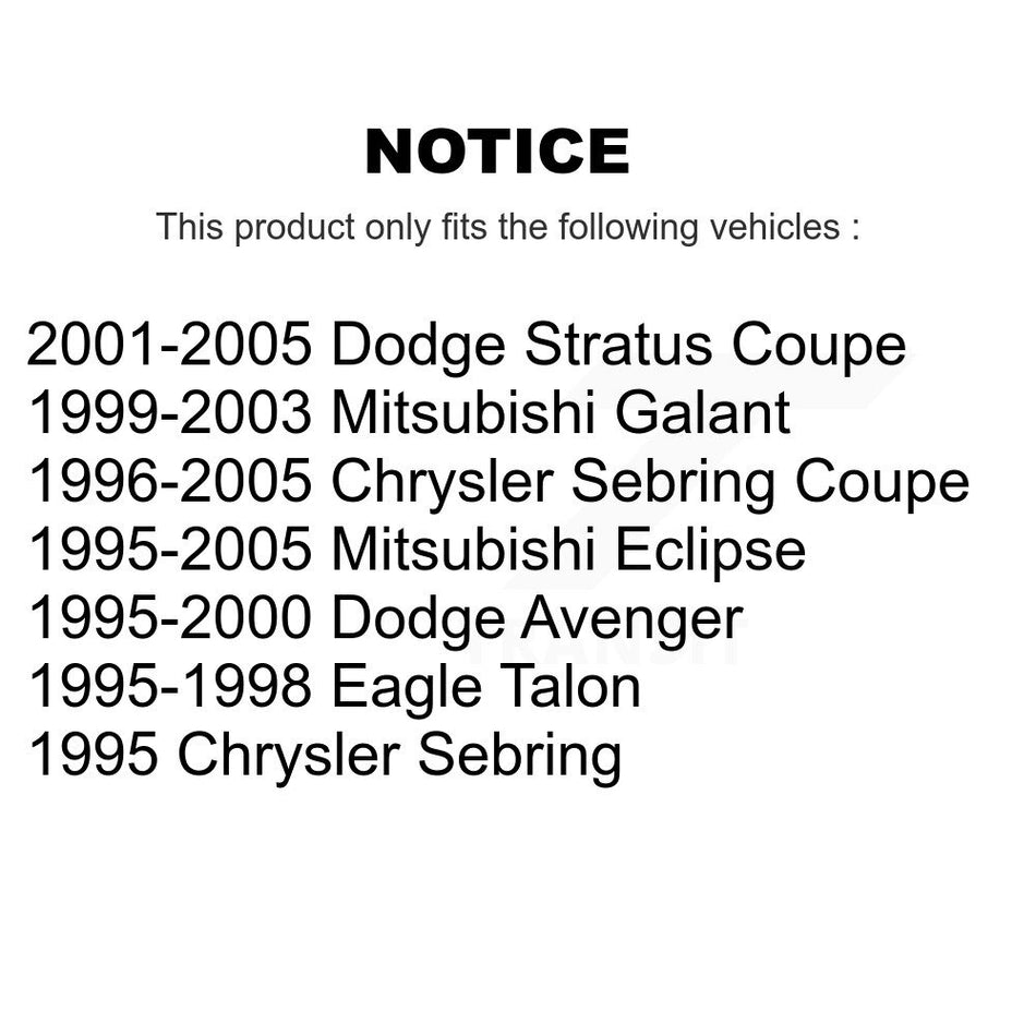 Front Wheel Bearing And Tie Rod End Kit For Mitsubishi Chrysler Sebring Dodge Eclipse Stratus Galant Avenger Eagle Talon K7T-100187
