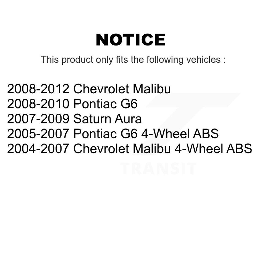 Front Wheel Bearing And Tie Rod End Kit For Chevrolet Malibu Pontiac G6 Saturn Aura K7T-100202