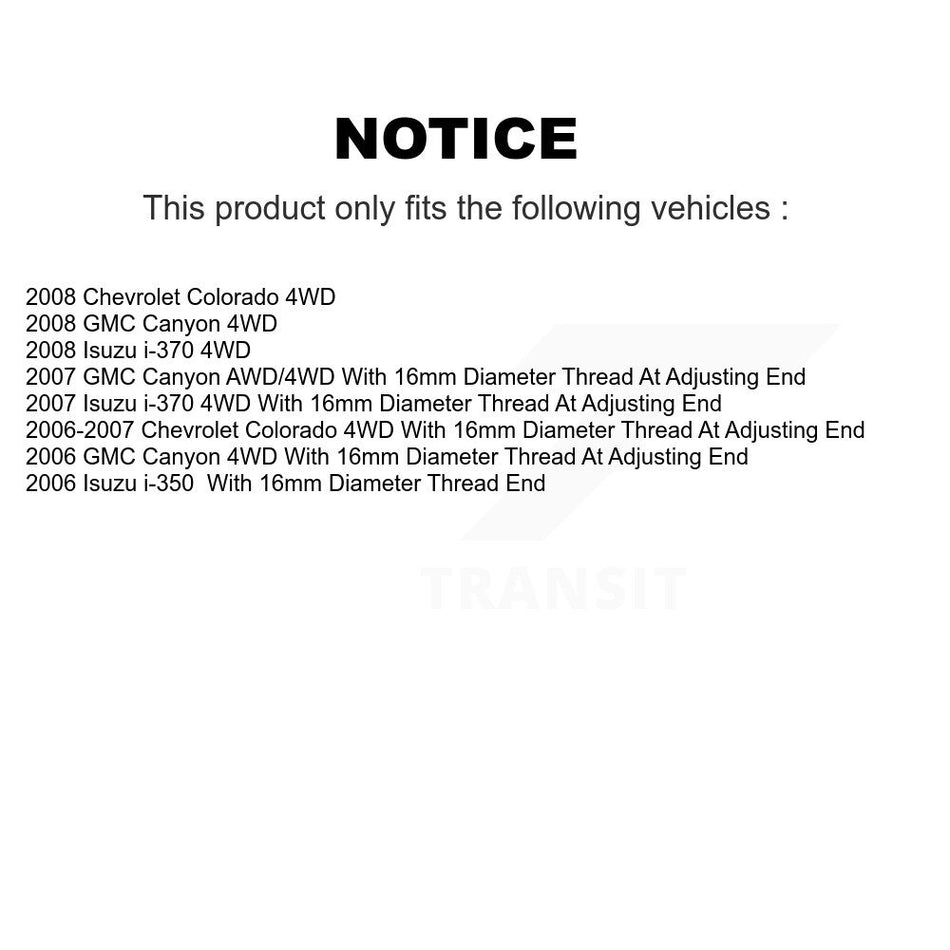 Front Wheel Bearing And Tie Rod End Kit For Chevrolet Colorado GMC Canyon Isuzu i-370 i-350 K7T-100326