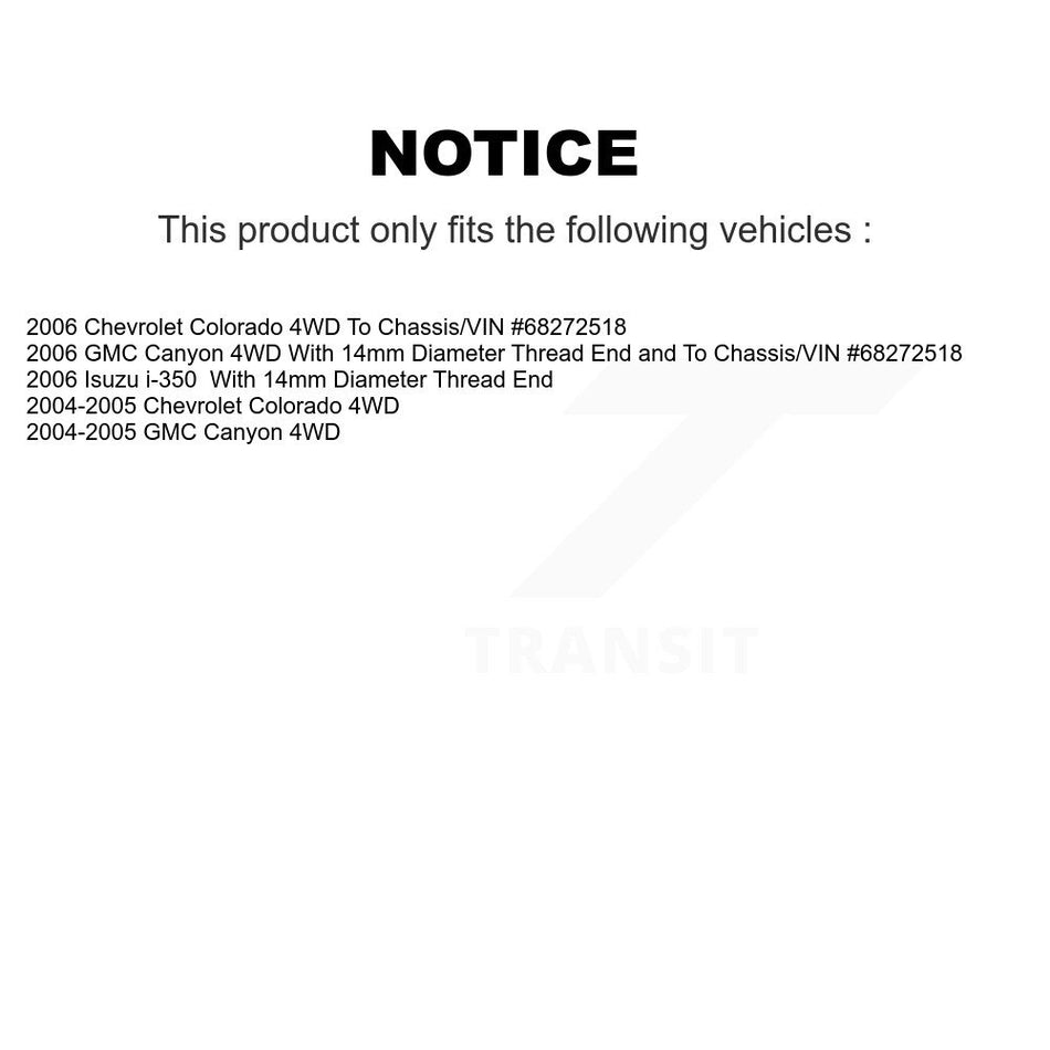 Front Wheel Bearing And Tie Rod End Kit For Chevrolet Colorado GMC Canyon Isuzu i-350 K7T-100328