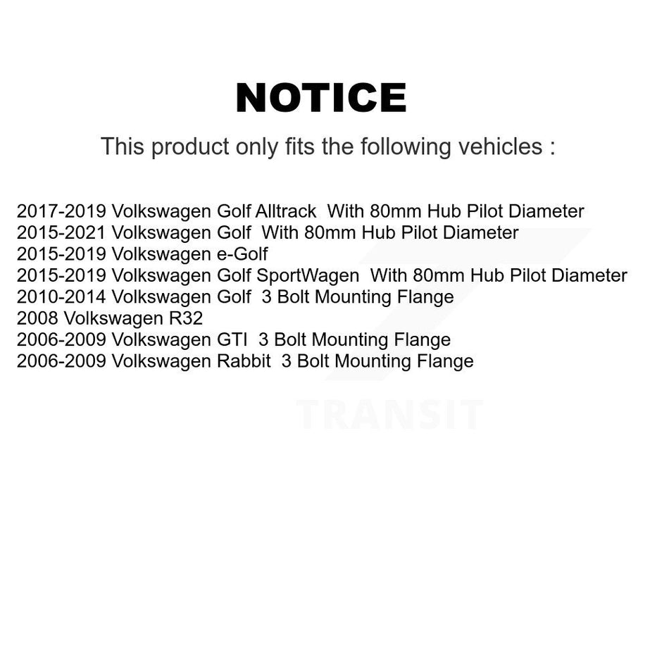 Front Hub Bearing Assembly And Link Kit For Volkswagen Eos Rabbit Golf SportWagen GTI Alltrack e-Golf Audi A3 R K7T-100567