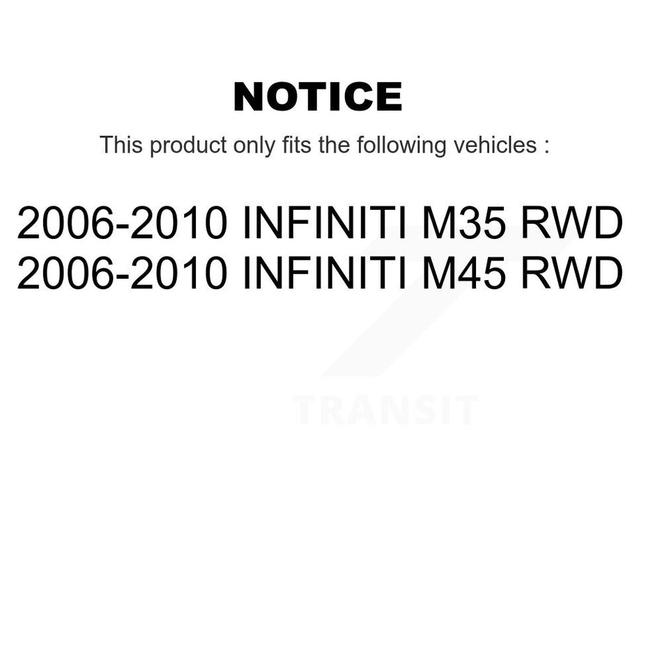 Front Hub Bearing Assembly And Link Kit For 2006-2010 INFINITI M35 RWD K7T-100792