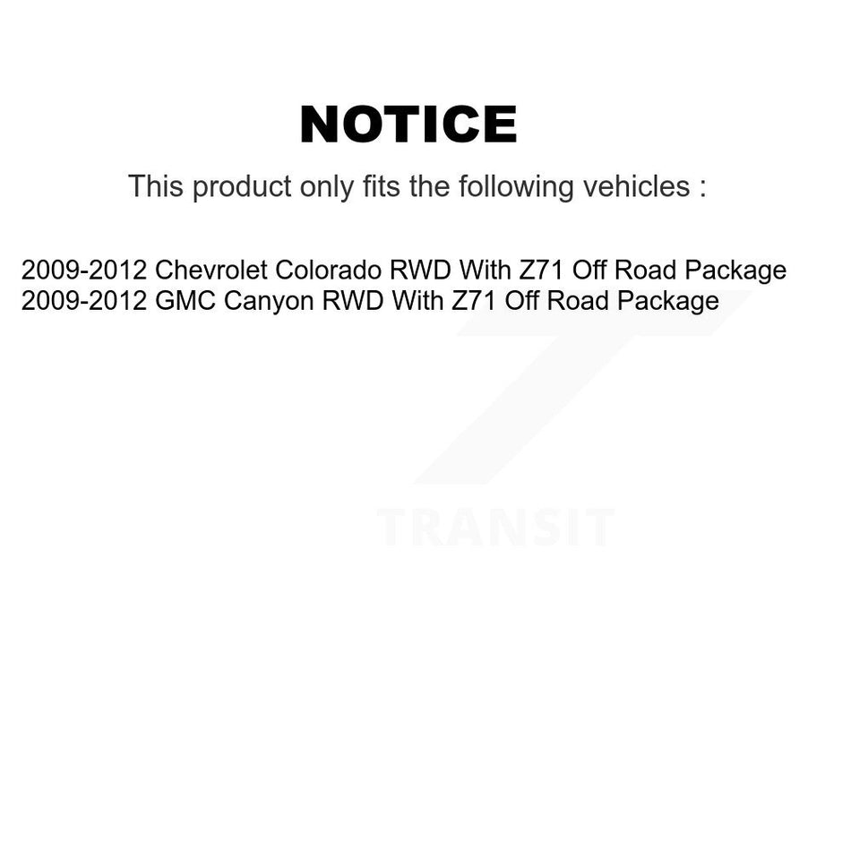 Front Hub Bearing Assembly And Link Kit For 2009-2012 Chevrolet Colorado GMC Canyon With Z71 Off Road Package RWD K7T-100816
