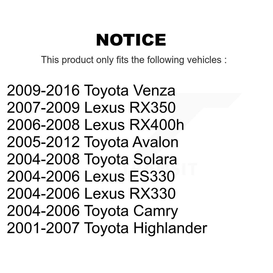 Front Wheel Bearing And Suspension Link Kit For Toyota Camry Lexus Highlander Avalon Venza RX350 RX330 Solara ES330 RX400h K7T-100956