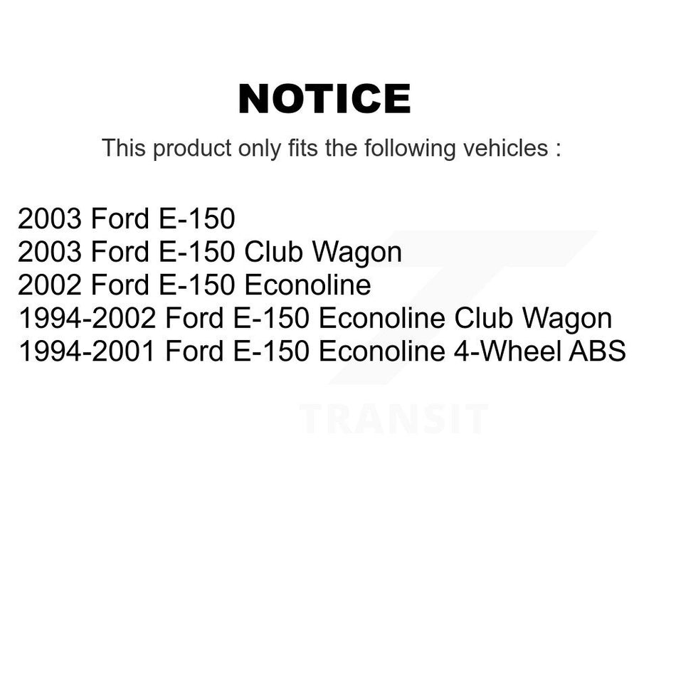 Front Disc Brake Rotors And Hub Assembly Pair For Ford E-150 Econoline Club Wagon K8-100019