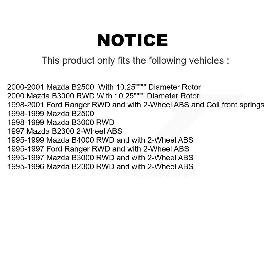 Front Disc Brake Rotors And Hub Assembly Pair For Ford Ranger Mazda B2500 B2300 B3000 B4000 K8-100025