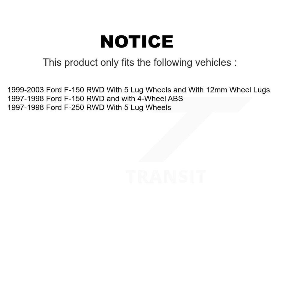 Front Disc Brake Rotors And Hub Assembly Pair For Ford F-150 F-250 K8-100032