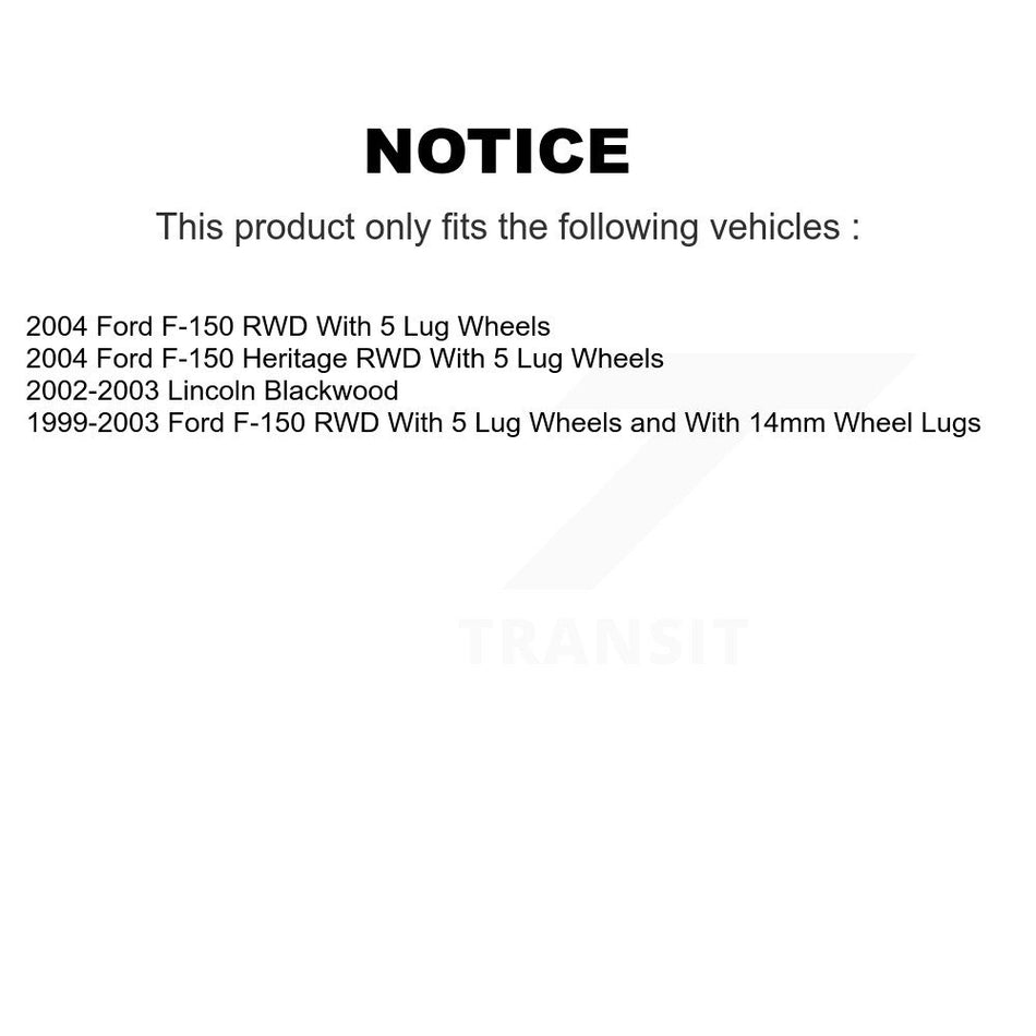 Front Disc Brake Rotors And Hub Assembly Pair For Ford F-150 Heritage Lincoln Blackwood K8-100033