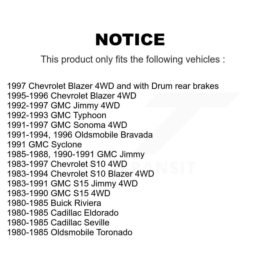 Front Disc Brake Rotors Pair For Chevrolet S10 GMC Blazer Sonoma Jimmy S15 Cadillac Eldorado Oldsmobile Buick Riviera Seville Bravada Toronado Typhoon Syclone K8-100055