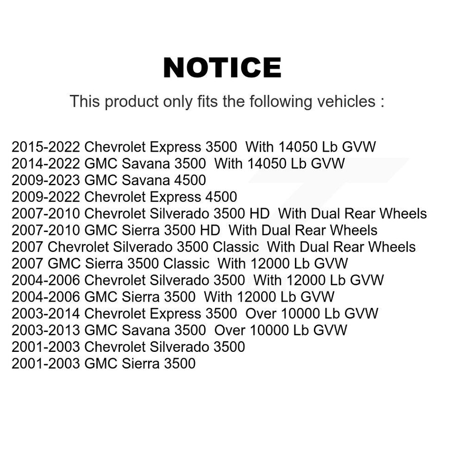 Front Disc Brake Rotors Pair For Chevrolet Express 3500 GMC Savana Silverado HD Sierra Classic 4500 K8-100073