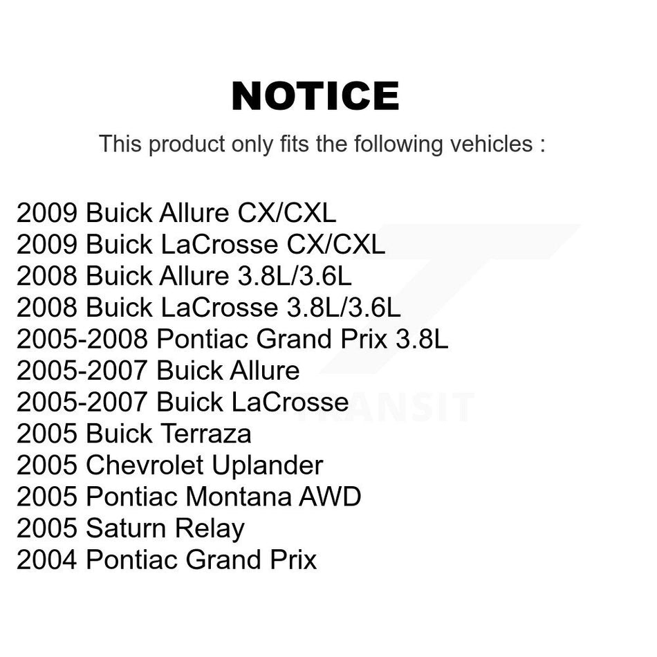 Front Disc Brake Rotors Pair For Pontiac Grand Prix Buick LaCrosse Chevrolet Uplander Montana Terraza Saturn Relay Allure K8-100082
