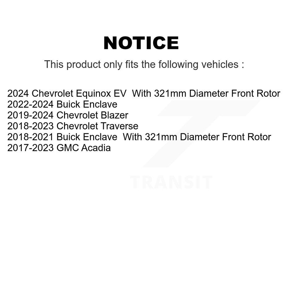 Front Disc Brake Rotors Pair For Chevrolet Traverse GMC Acadia Buick Enclave Blazer K8-100124