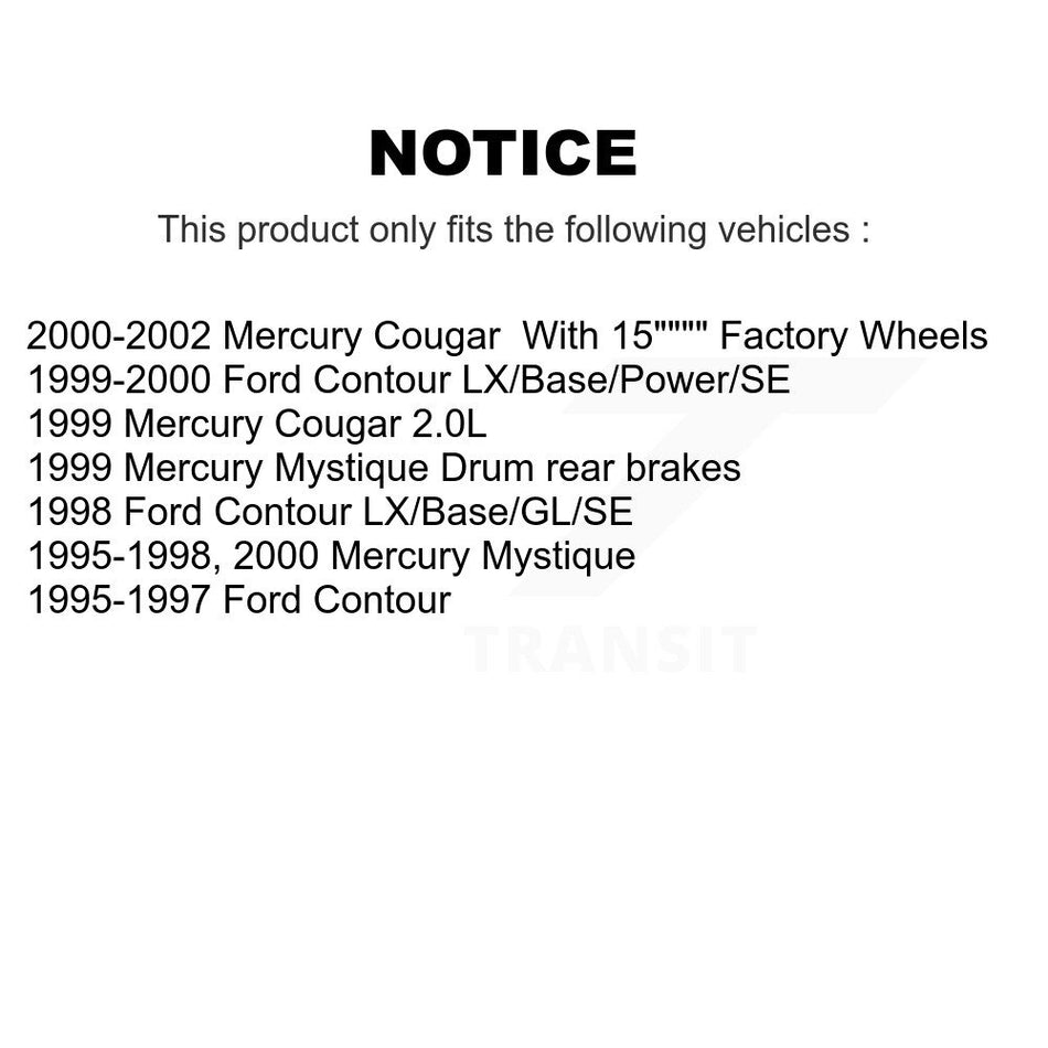 Front Disc Brake Rotors Pair For Ford Contour Mercury Cougar Mystique K8-100139