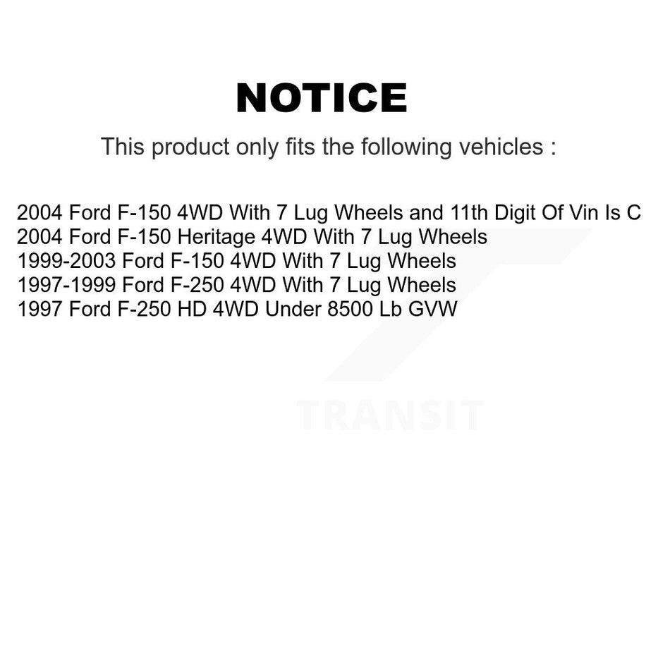 Front Disc Brake Rotors Pair For Ford F-150 F-250 HD Heritage 4WD K8-100144