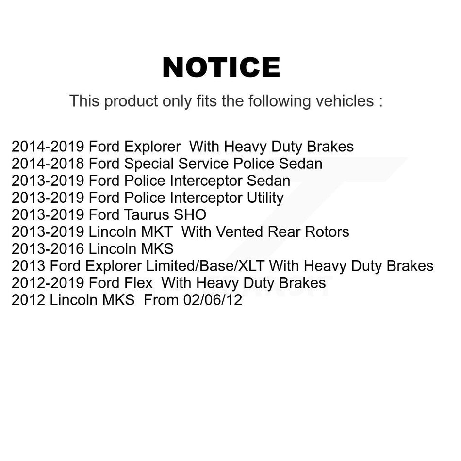 Front Disc Brake Rotors Pair For Ford Explorer Taurus Flex Police Interceptor Utility Lincoln Sedan MKS MKT Special Service K8-100190