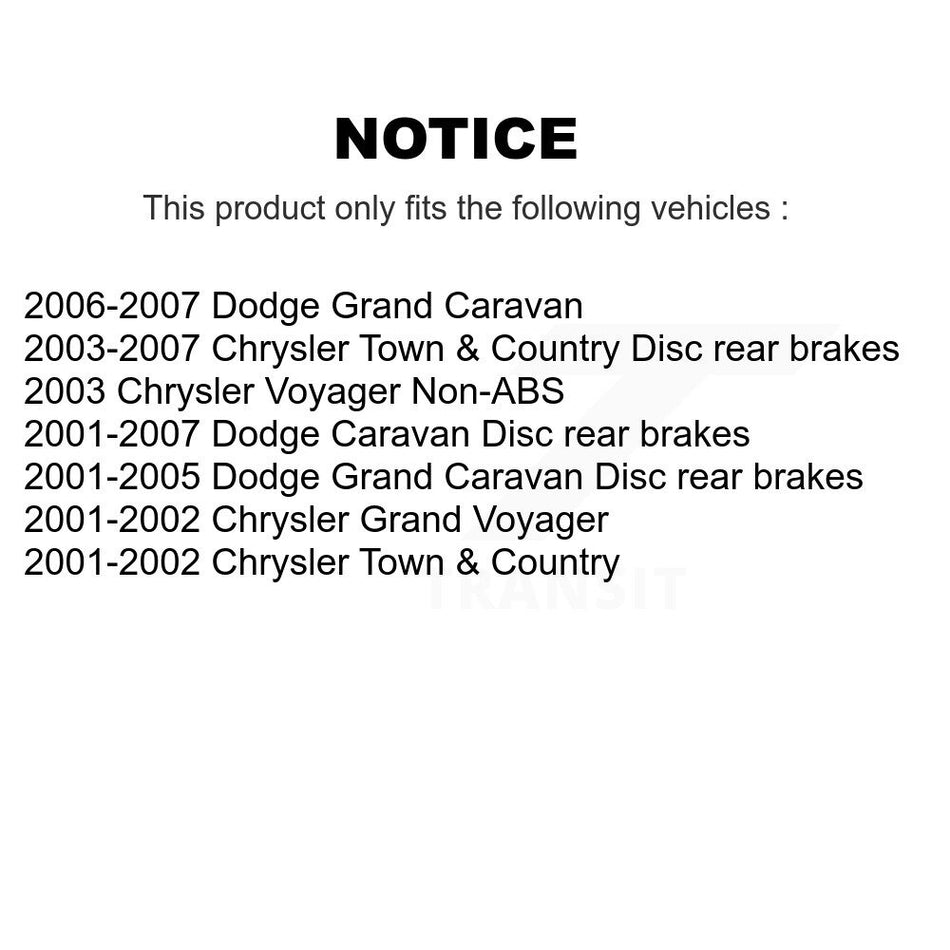 Front Disc Brake Rotors Pair For Dodge Grand Caravan Chrysler Town & Country Voyager K8-100222