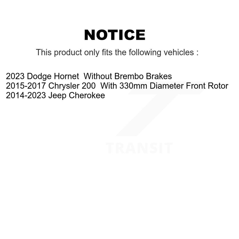 Front Disc Brake Rotors Pair For Jeep Cherokee Chrysler 200 K8-100253