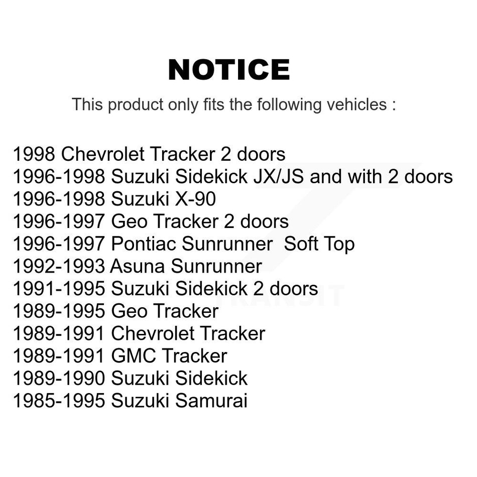 Front Disc Brake Rotors Pair For Suzuki Tracker Geo Samurai Sidekick Chevrolet X-90 GMC Asuna Pontiac Sunrunner K8-100258
