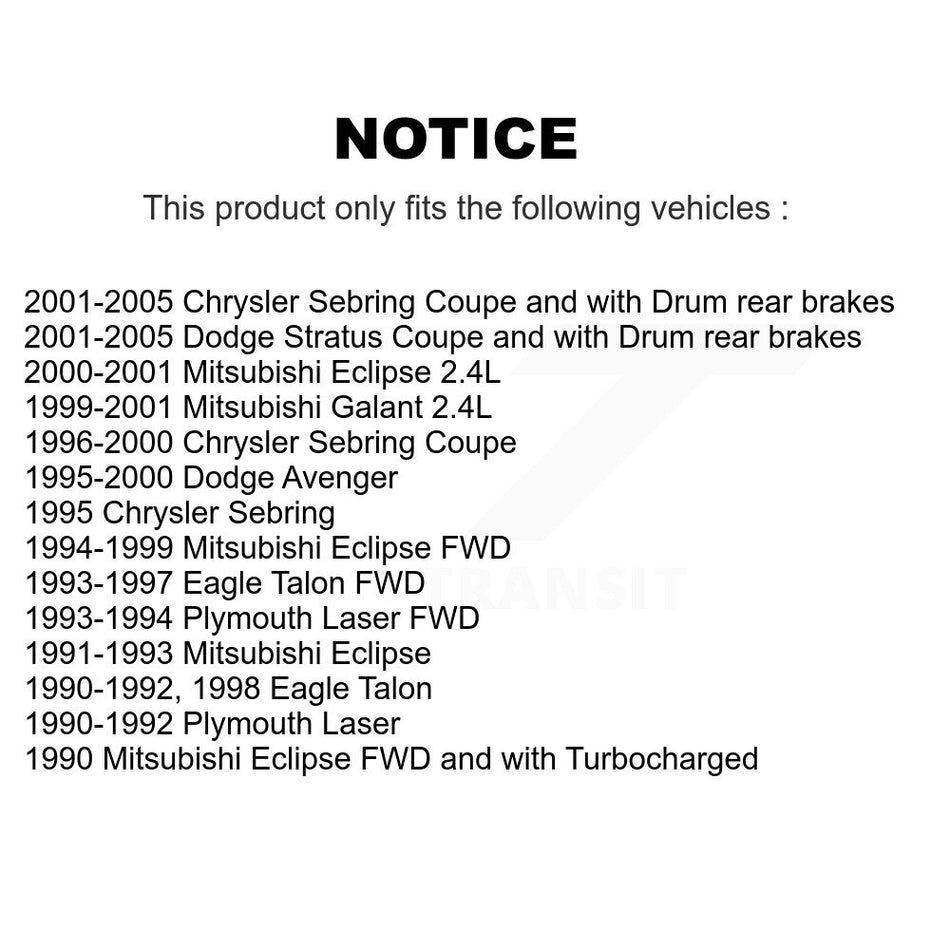 Front Disc Brake Rotors Pair For Chrysler Sebring Dodge Stratus Mitsubishi Eclipse Galant Eagle Talon Avenger Plymouth Laser K8-100271