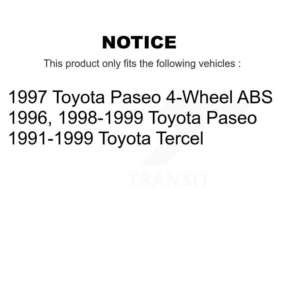 Front Disc Brake Rotors Pair For Toyota Tercel Paseo K8-100272