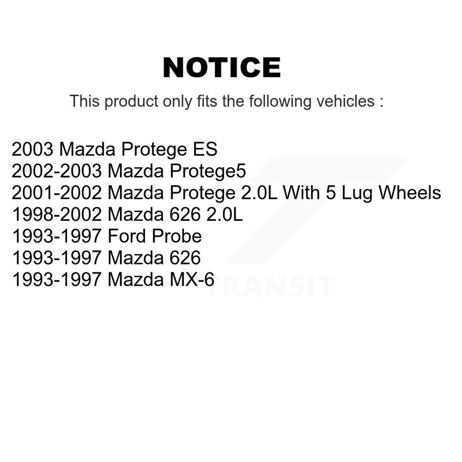 Front Disc Brake Rotors Pair For Mazda 626 Protege Protege5 Ford Probe MX-6 K8-100275