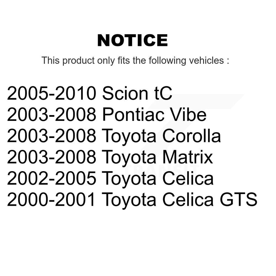 Front Disc Brake Rotors Pair For Toyota Corolla Matrix Scion tC Pontiac Vibe Celica K8-100316