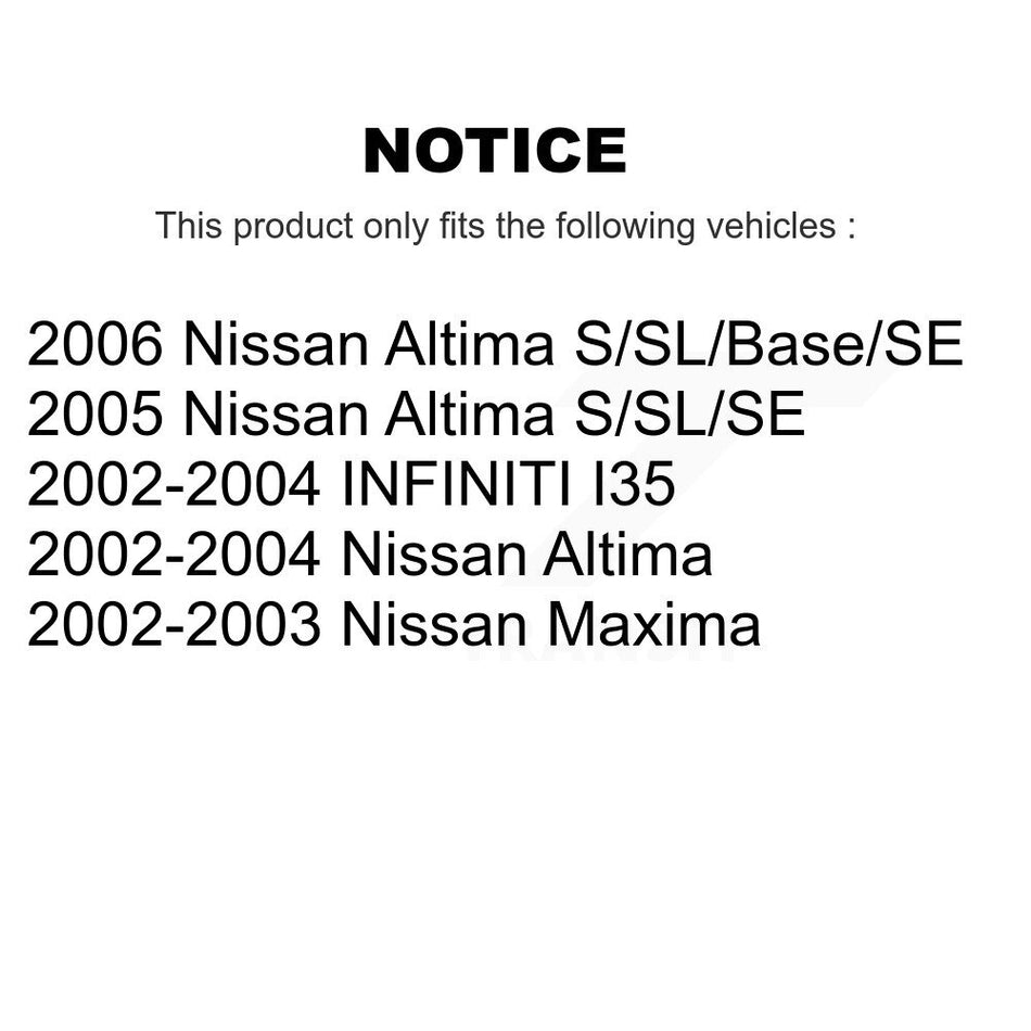 Front Disc Brake Rotors Pair For Nissan Altima Maxima Infiniti I35 INFINITI K8-100338
